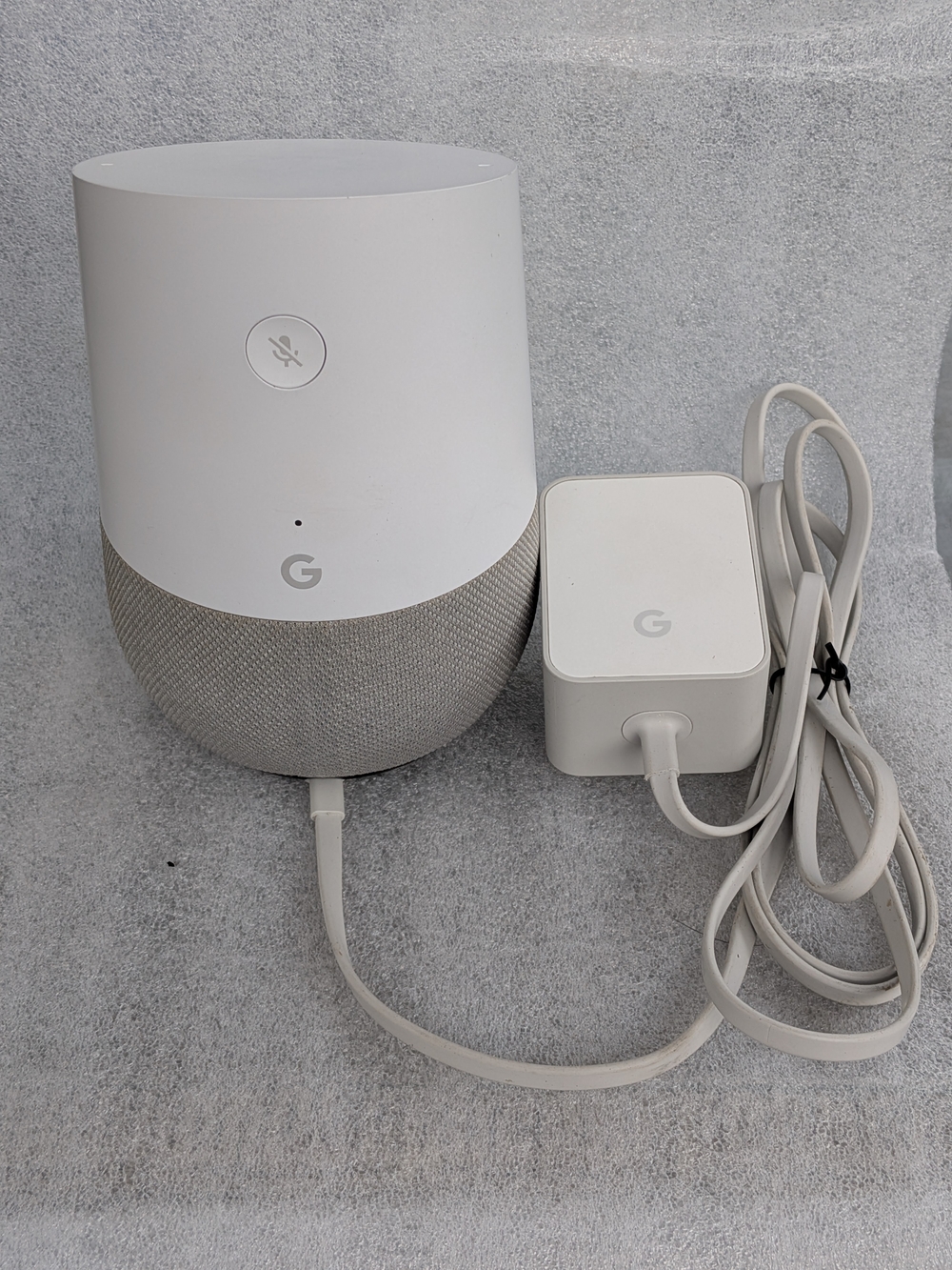 Google Home (White) Smart Speaker with Power Adapter